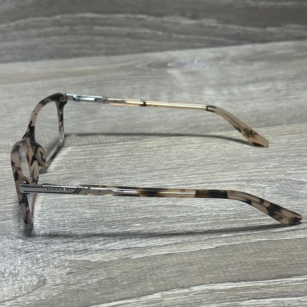 Ralph Lauren Beige and Brown Tortoise Rectangular Glasses